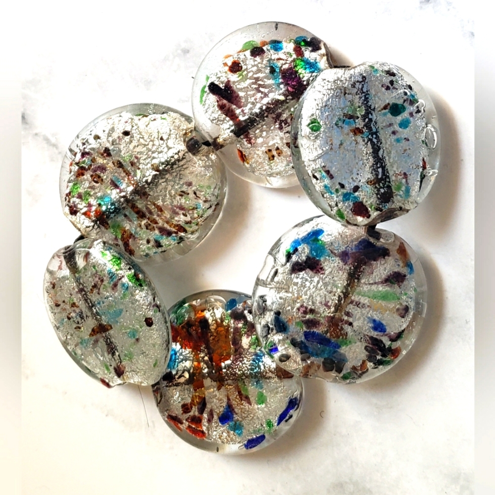 Handmade Faceted Glass Lampwork Beads Bracelet